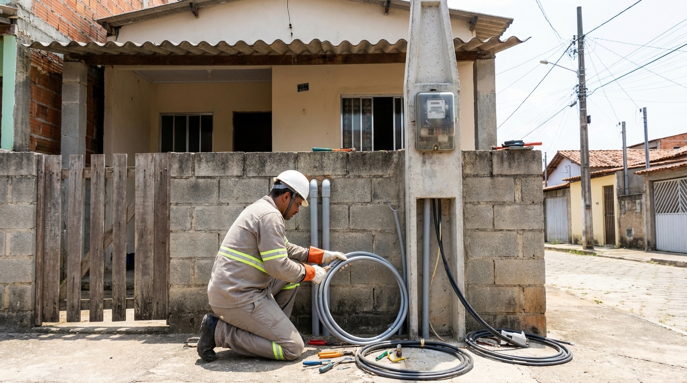 Instalação de Poste Padrão no JK, Sete Lagoas‑MG